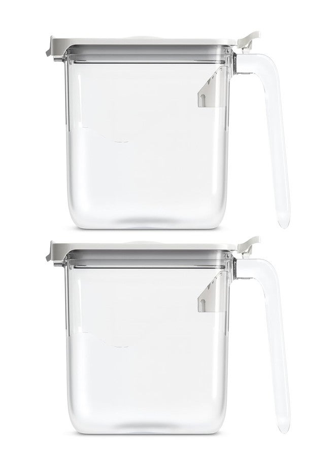 Mistifi Little Whale Seasoning Containers (Set of 2, White) - Airtight Spice Boxes with One-Press Lid & Built-In 2g Measuring Spoon, Food-Grade Storage Jars for Salt, Sugar & Spices - Image 1